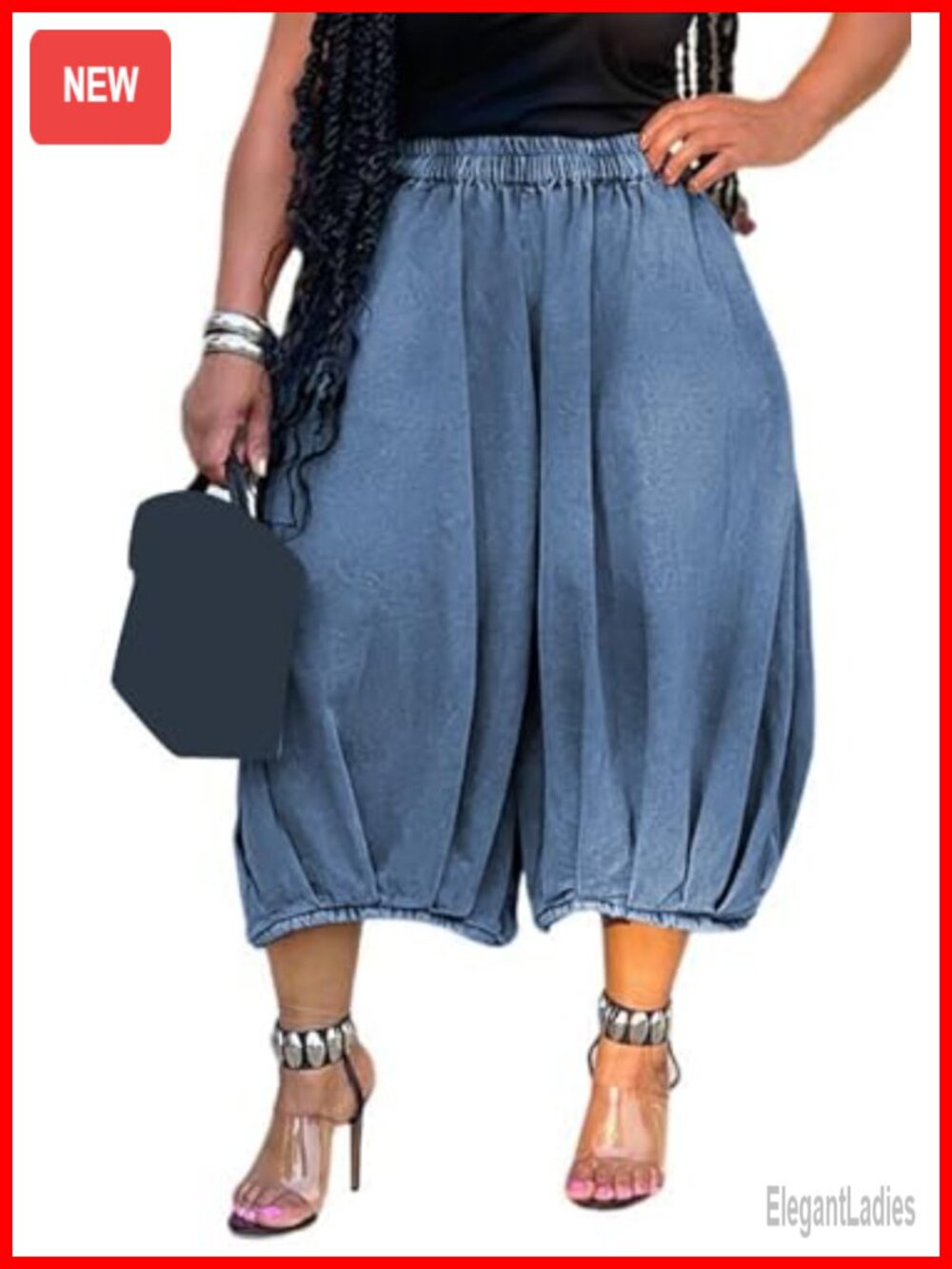 High Waist Barrel Cropped Baggy Jeans Women Wide Leg Denim Pants Casual Loose